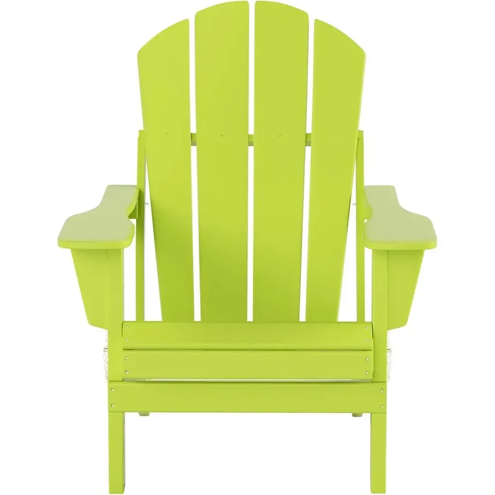 

Activity ProductWO Home Urniture HDPE Adirondack Chair Ottoman Side Table Set 5 PCS Or Patio Backyard Garden Porch Bon Ire (Lime