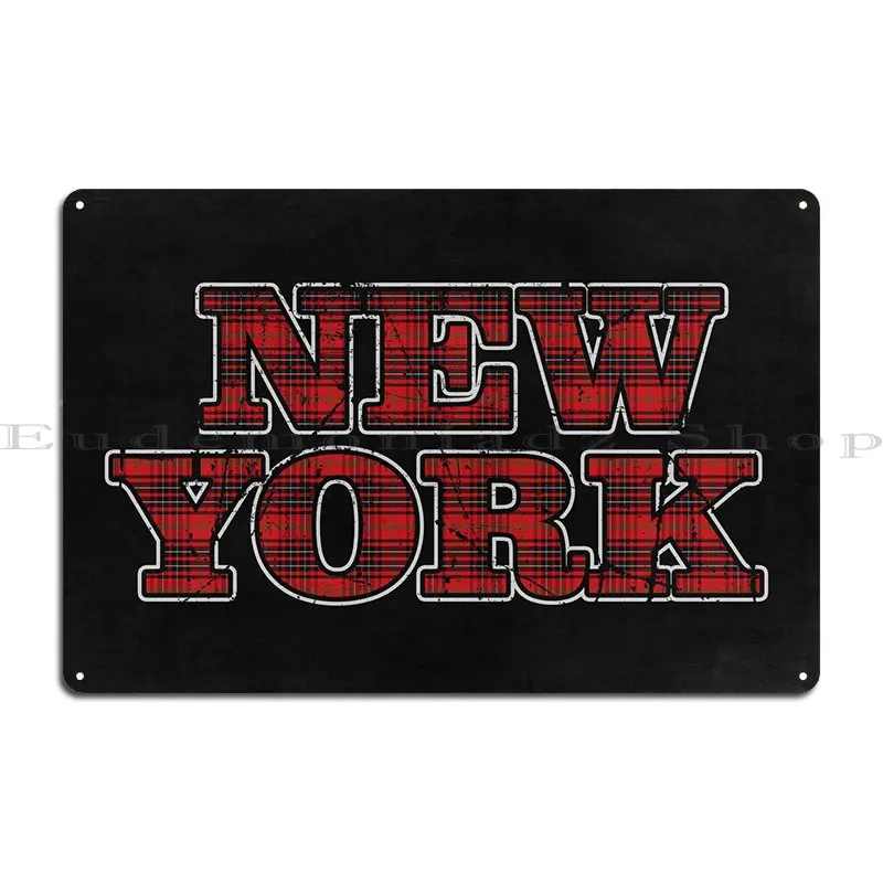 New York Lumberjack Text Metal Sign Retro Plaques Wall Decor Customized Customize Tin Sign Poster