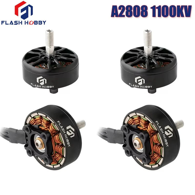 4pcs/lot FLASHHOBBY A2808 2808 1100KV 3-6S Brushless Motor for FPV Freestyle 7inch Long Range LR7 Drone Model