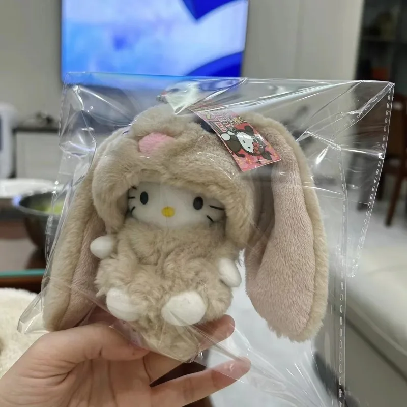 新スタイルかわいい毛皮のような耳の長いウサギハローキティバッグペンダントスクールバッグ小さなぶら下げジュエリー人形ぬいぐるみ Children'sgifts