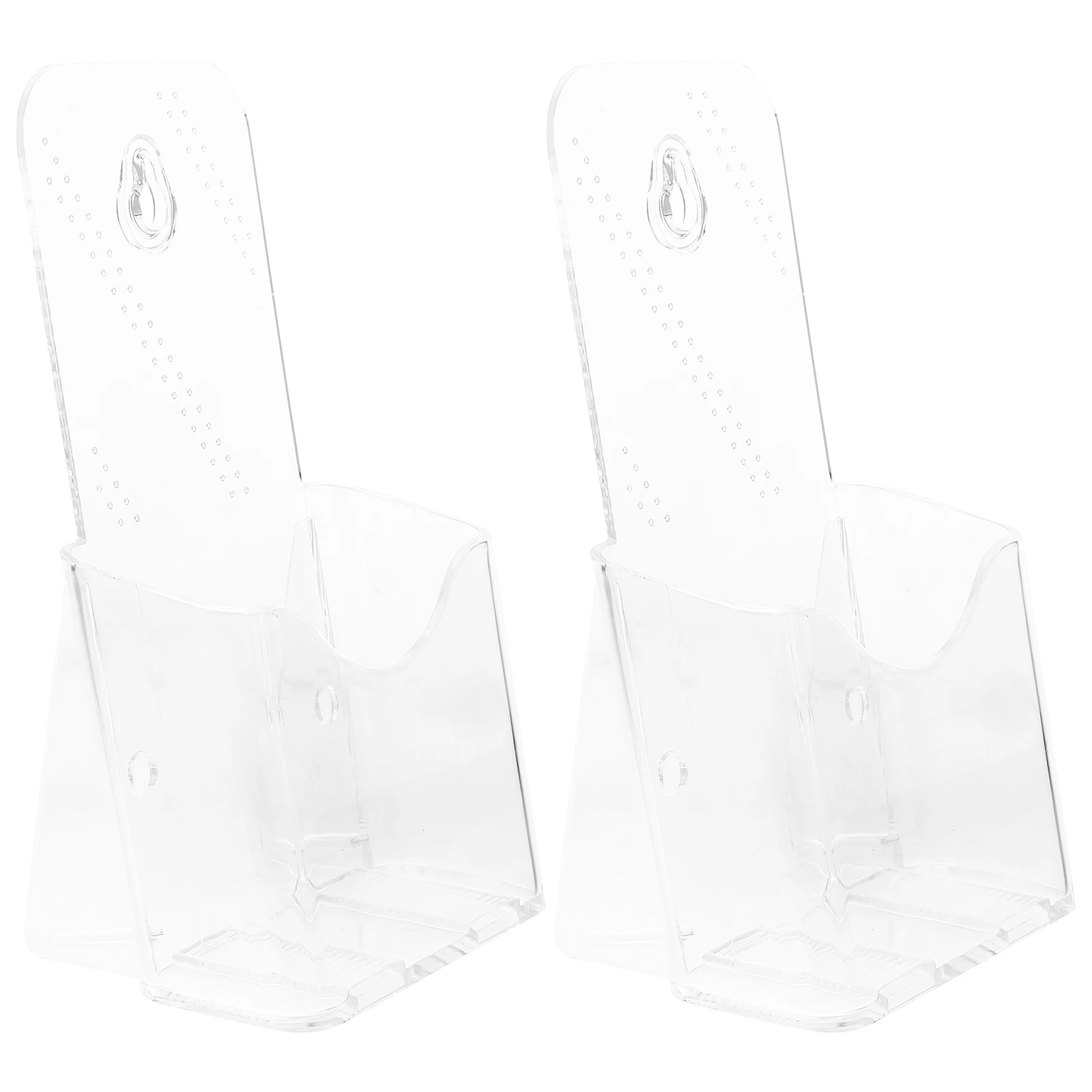2pcs Acrylic Document Holder Desk Magazine Flyer Booklet Brochures Pamphlet Storage Display Stand Organizer