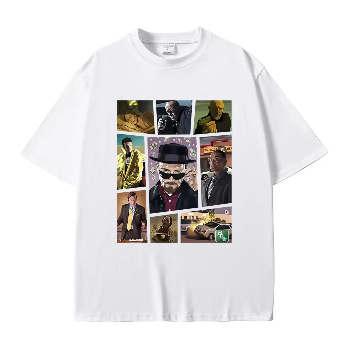 Vintage Breaking Bad TV Series Walter Heisenberg Print Unisex Loose Men's Streetwear Soft Women And Men T-Shirt