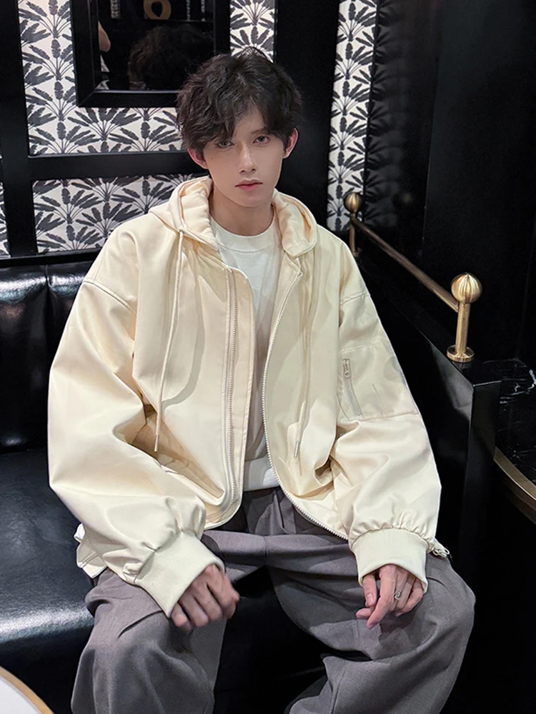 

Мужская куртка из искусственной кожи American Sle, осенне-весенняя, в стиле High Street, с дизайном под мотоциклетную куртку, светло-коричневая, модель Sensation