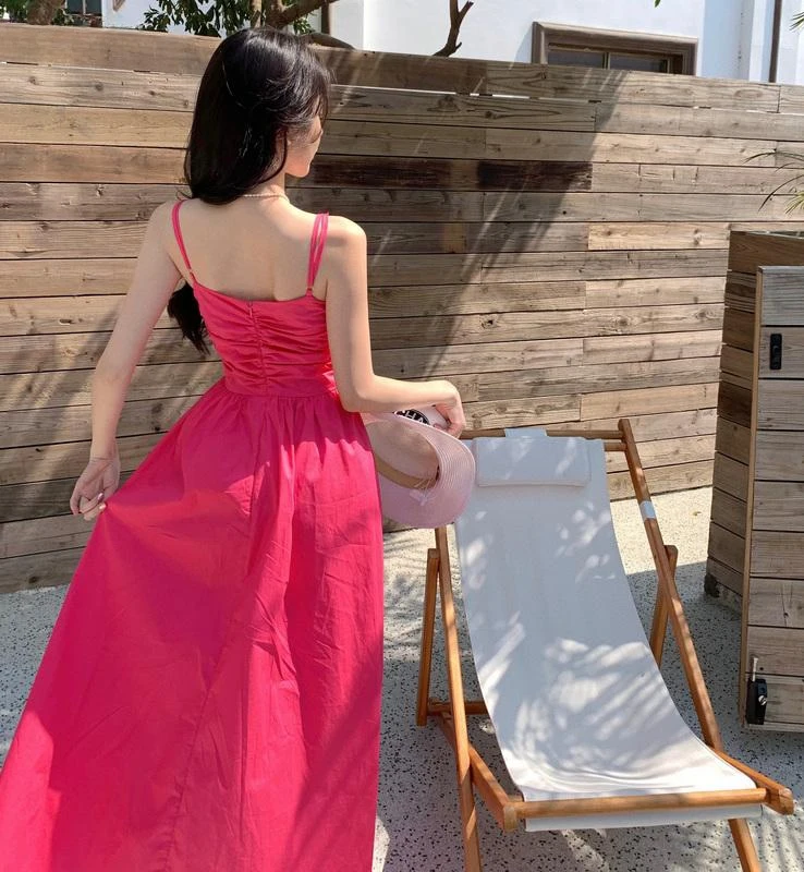 Summer Beach Backless Slip Dress Women Slash Neck Spaghetti Strap Slim Long Dress Elegant Sexy Club Evening Party Dresses Woman