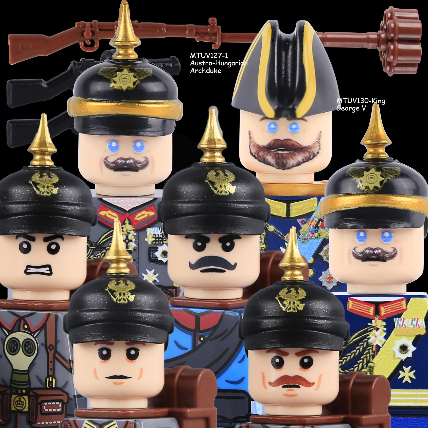 Erster Weltkrieg Deutsche Preußische Soldaten Figuren Bausteine Militär US Amerikanischer Bürgerkrieg Infanterie Preußische Armee Waffen Gewehr Bausteine Spielzeug