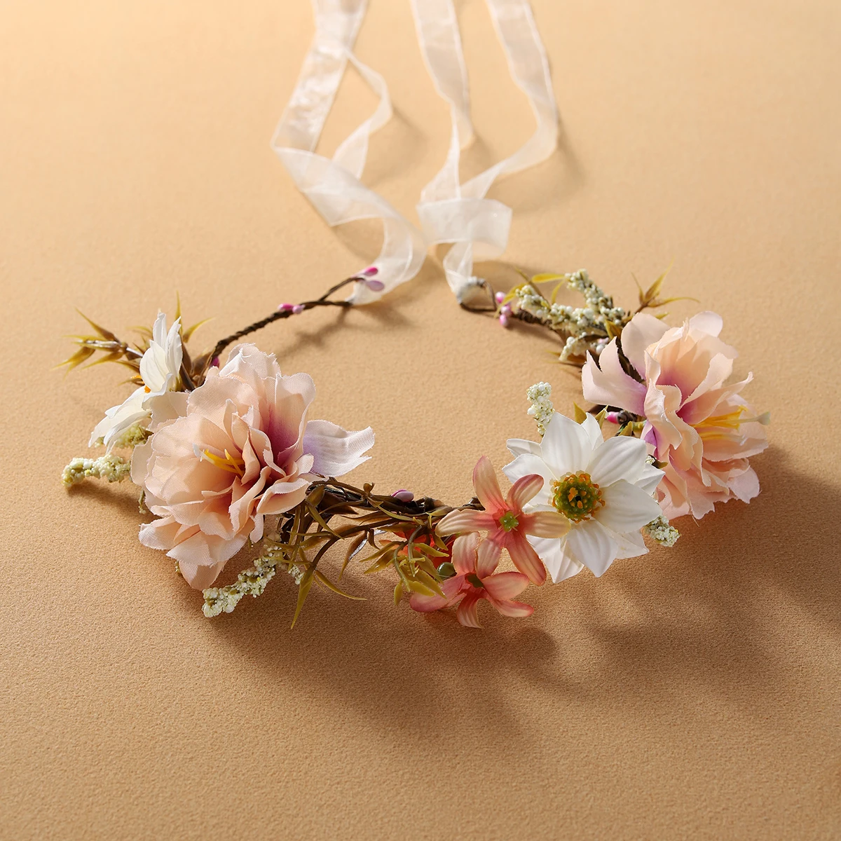 Itacazzo tocado de novia decorado con flores para mujer aro de pelo adecuado para fiesta de cumpleaños accesorios de fotograf