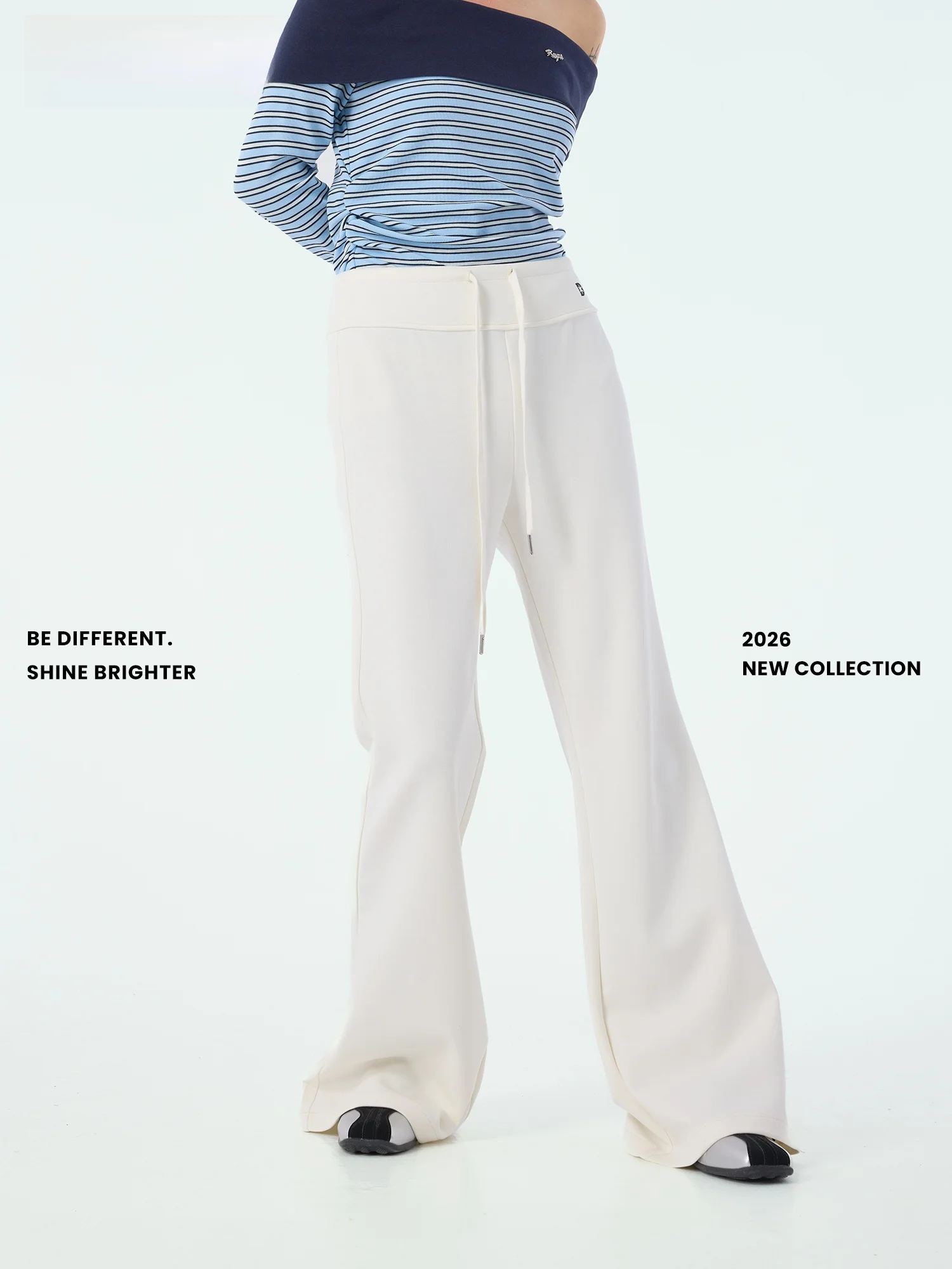 

Женские повседневные брюки Didimax с высокой талией, белые, расклешенные, для йоги и спорта, весенняя новинка, из полиэстера и хлопка, для спа-процедур