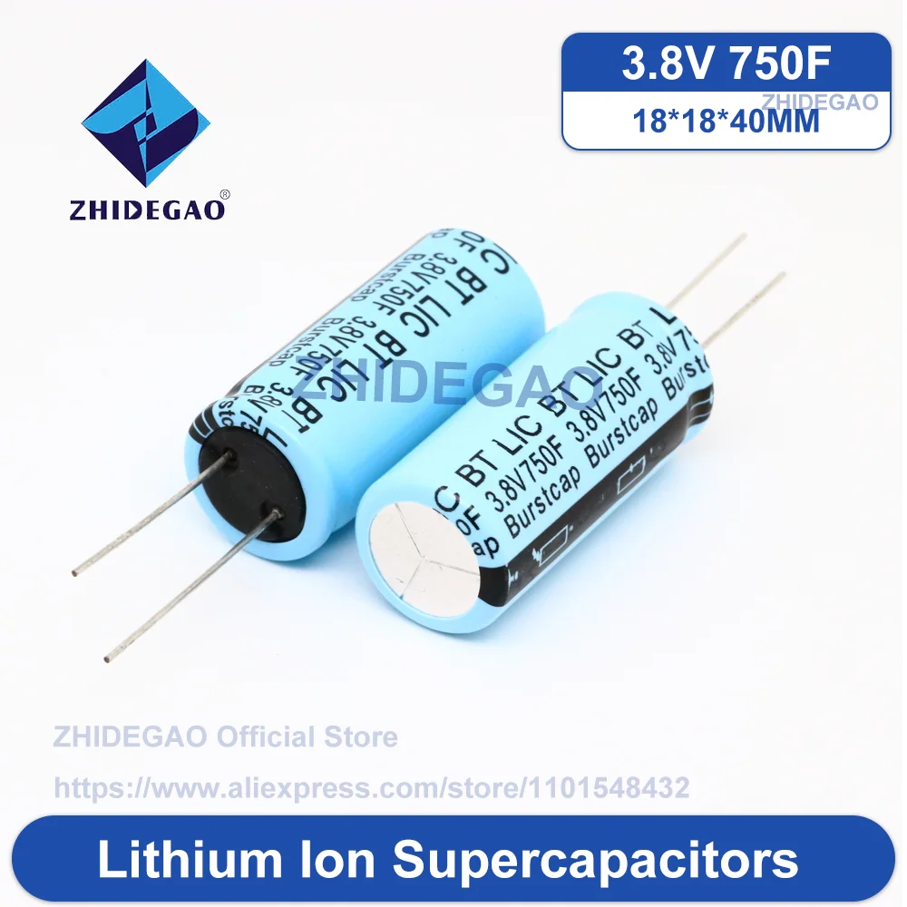 

Supercapacitor 3.8V750F Lithium ion Capacitors 18x18x40MM Original Brand New Blue