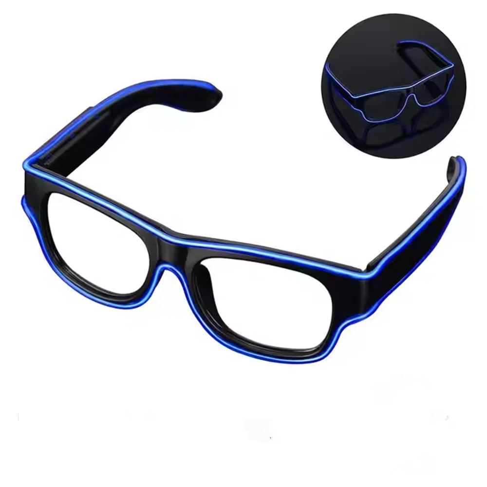 LED Wireless Light up Glasses, Rechargeable Neon Glasses Glow in the Dark for Rave Party EDM