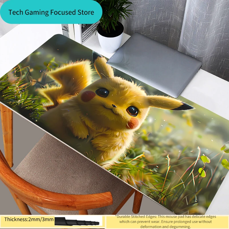 

Pokemon Pikachu Mouse Pad XL Lockedge Large Gaming Accessories Computer Gamer Keyboard Mouse Mat Desk Mousepad For Csgo