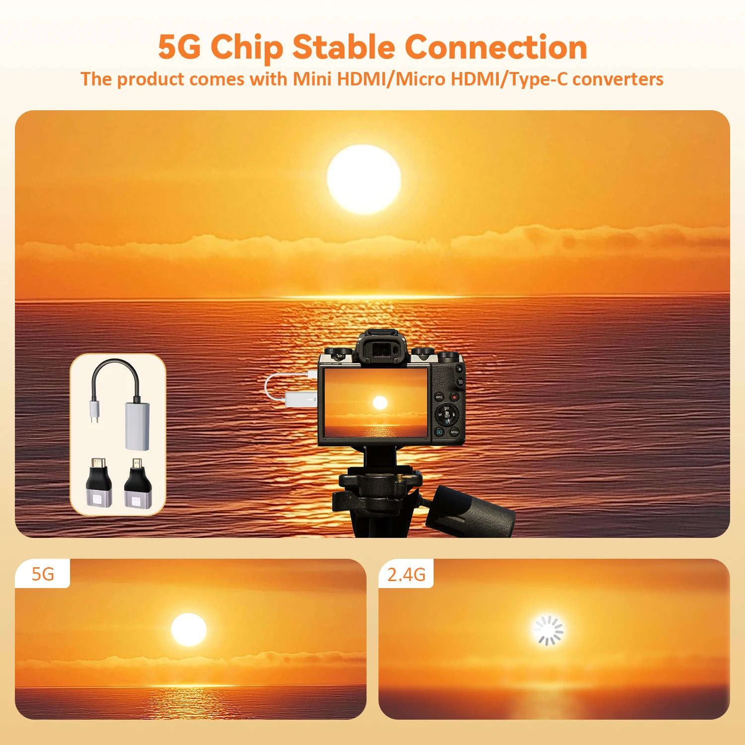 1080P 50M transmisor de Audio y vídeo inalámbrico extensor receptor adaptador de pantalla Dongle para TV Box Monitor proyector PC