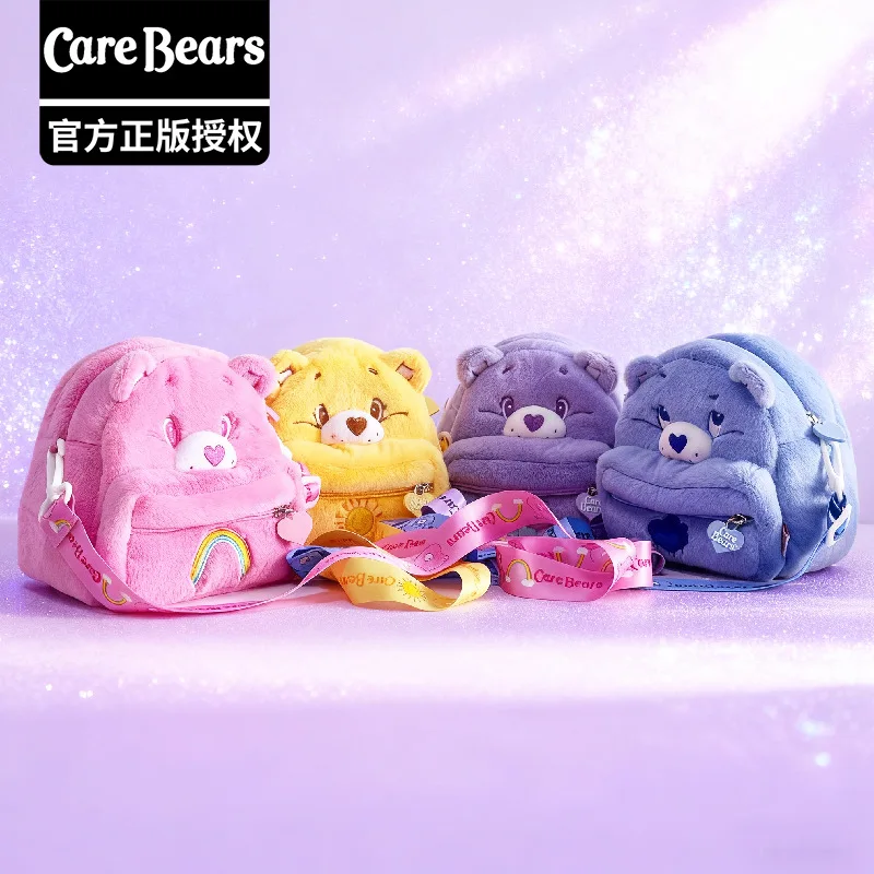 

Новинка 2025 года, настоящая мультяшная медведь Carebears, Радужный медведь, трехмерная плюшевая сумка-мессенджер, сумка для мобильного телефона, ручная кладь