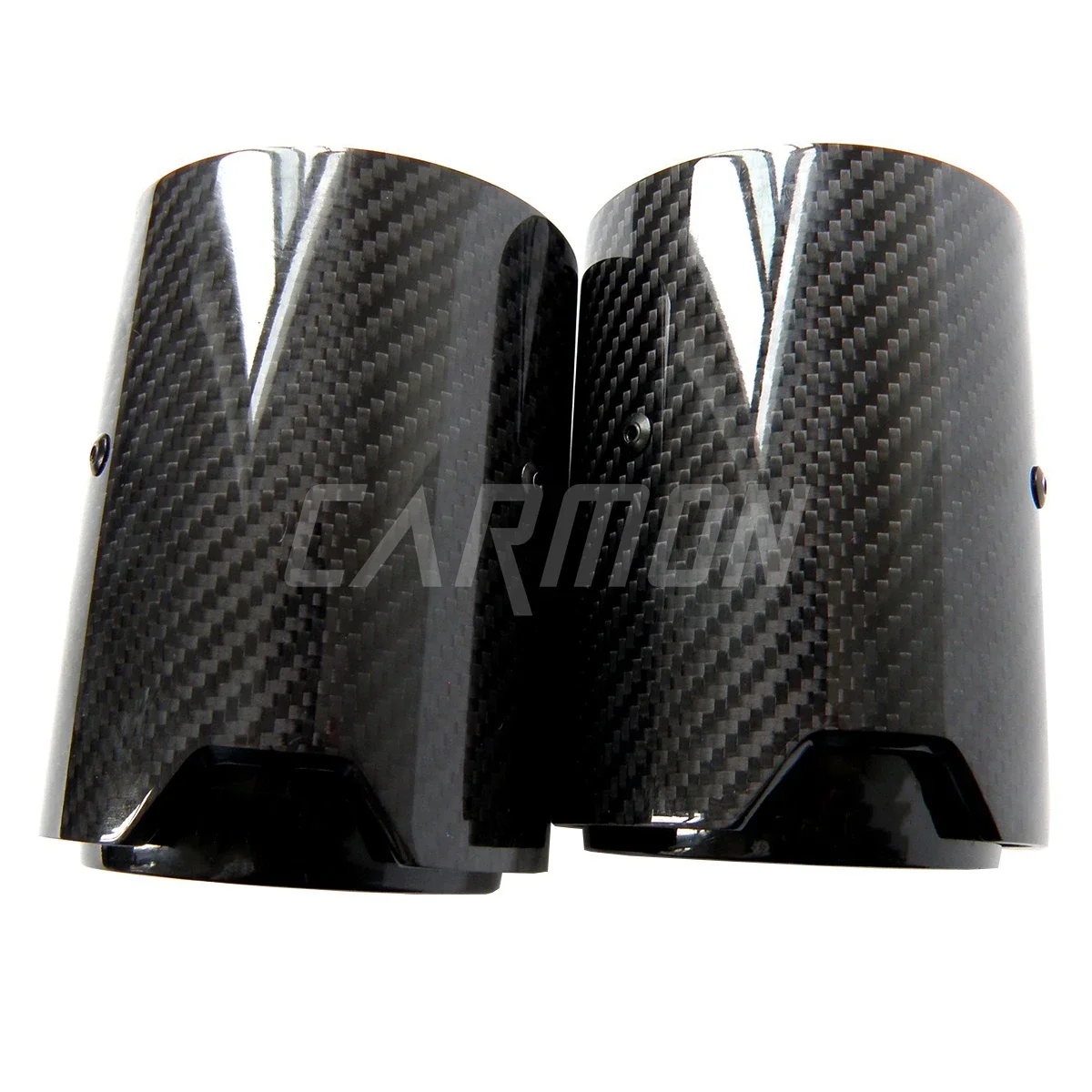 4pcs/set M logo Glossy Carbon Fiber Exhaust Tip Muffler For BMW M2 M2C F87 2015-