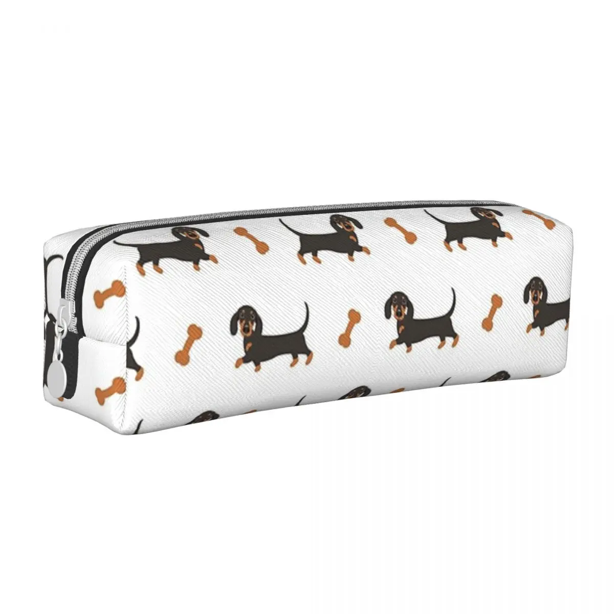 

Черно-коричневые пеналы для собак с таксой, колбасой, большая вместительная сумка для ручек, коробка для ручек для мальчиков и девочек, студентов, пенал, косметичка