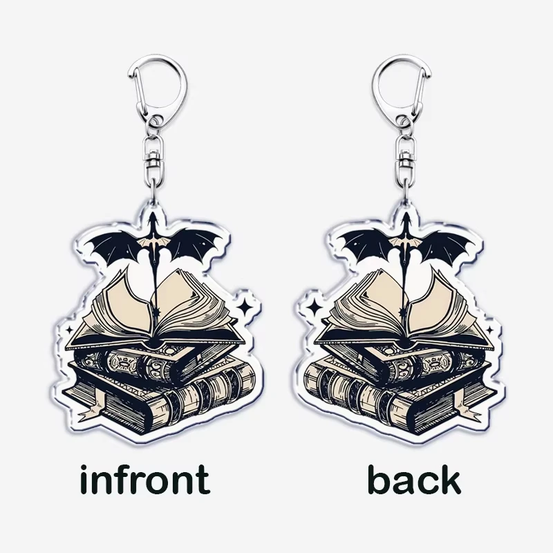 Tairn and Andrana Dragon Keychain Fourth Wing Iron Flame Onyx Storm Basgiath War College Violet Sorrengail Xaden Riorson Keyring view 5