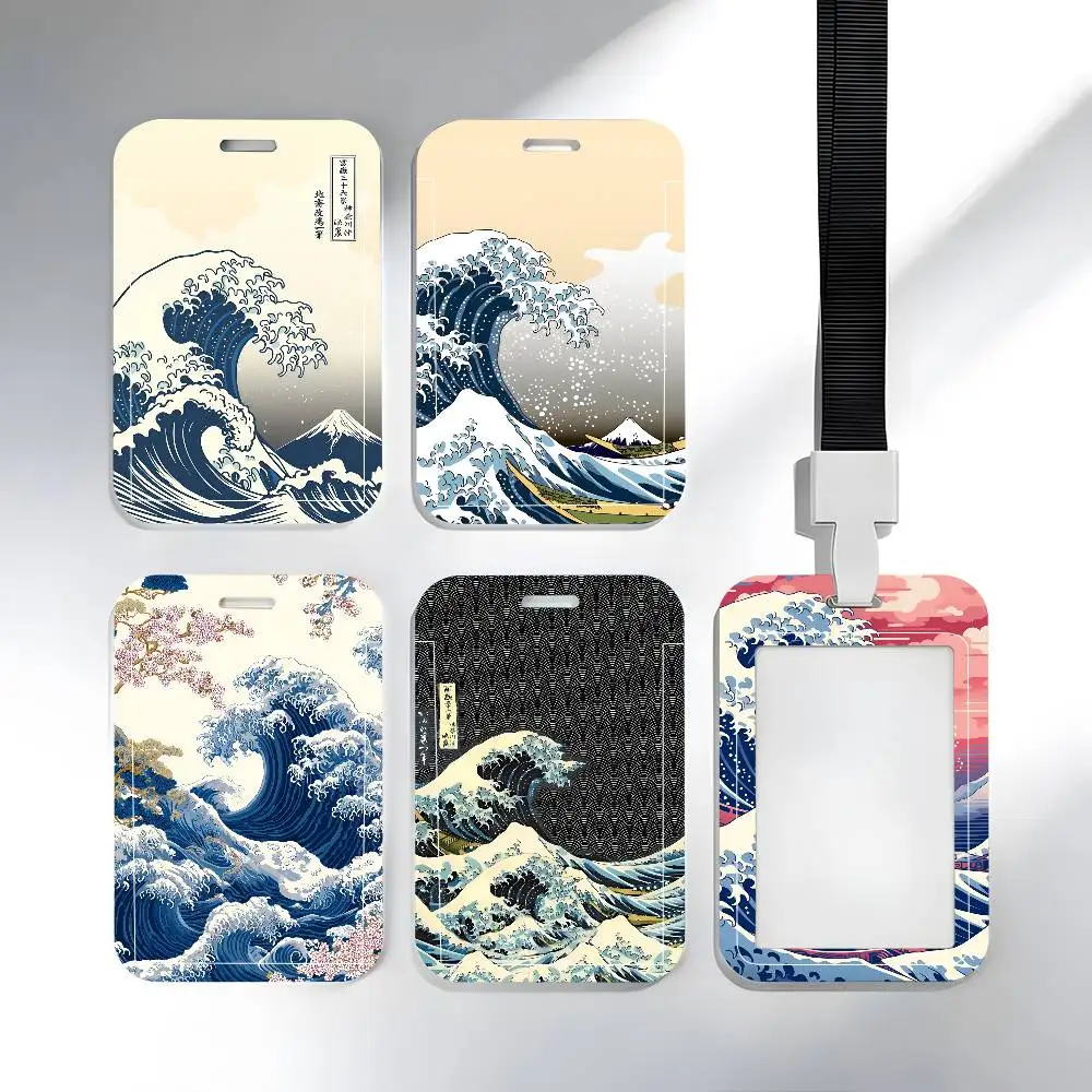 The Great Wave Lanyard Card Holders Student ID Card Holders Neckband Card Holders Access Control Accessories Gifts