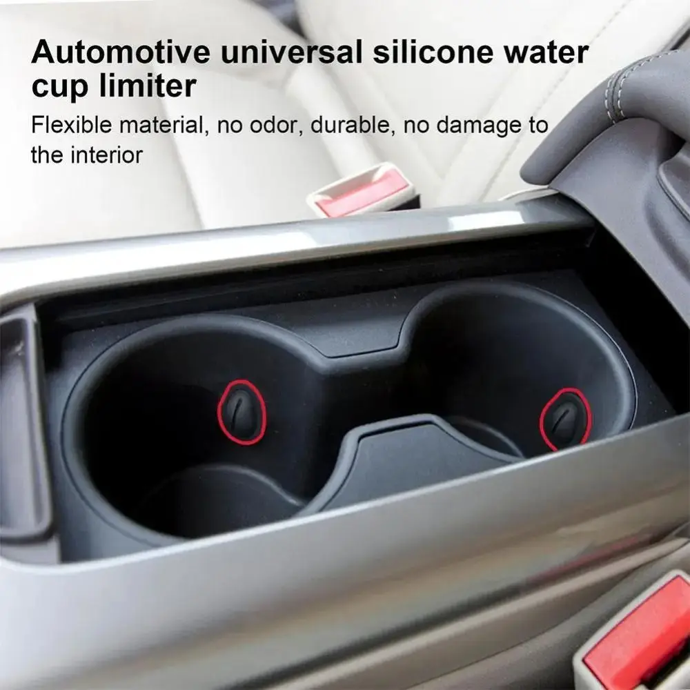 3Pcs Silicone Car Water Cup Holder Black Universal Insert Cup Stabilizer Car Water Cup Limiter Bottle Glass Accessories