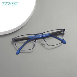 Fashion Men and Women Geometric Full Rim Metal TR90 Eyewear With Spring Hinge For Prescription Lens