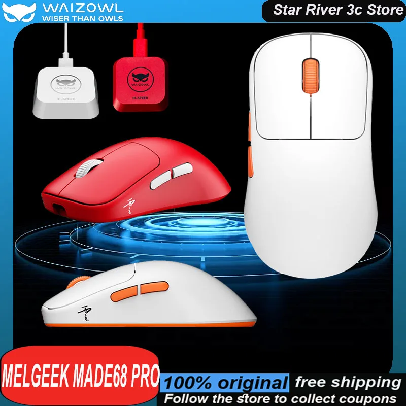 Waizowl Ogm Cloud Wireless Mouse Wireless Tri Mode Paw3395 Low Latency Ergonomics Lightweight Customized Gaming Mouse Laptops