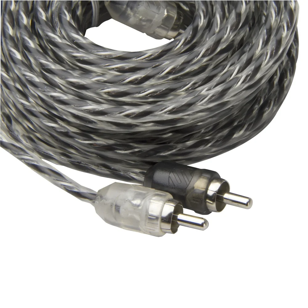 12フィート高品質ツイストRCA相互接続オーディオケーブル低ノイズ耐久性のあるデザイン安全な接続カーステレオアンプ