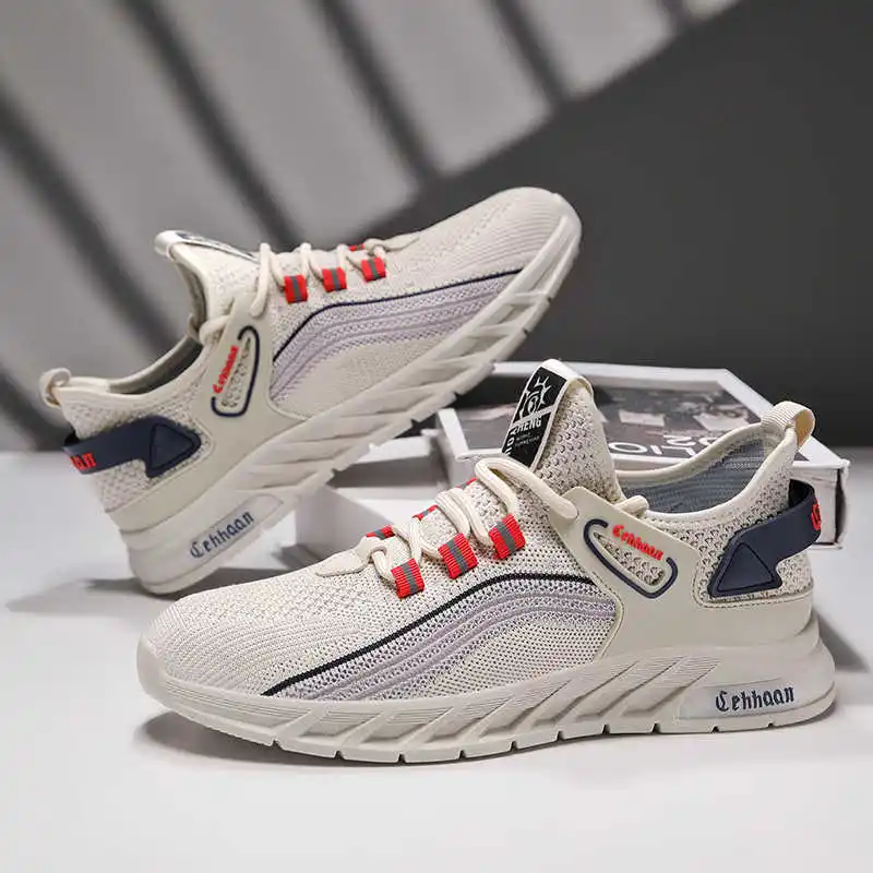 Camp Zapatillas de deporte de tacón plano con nombre de marca, zapatos tejidos con cordones para hombres, Shuse Sport Choes, diseñadores Casuall Beskets Real