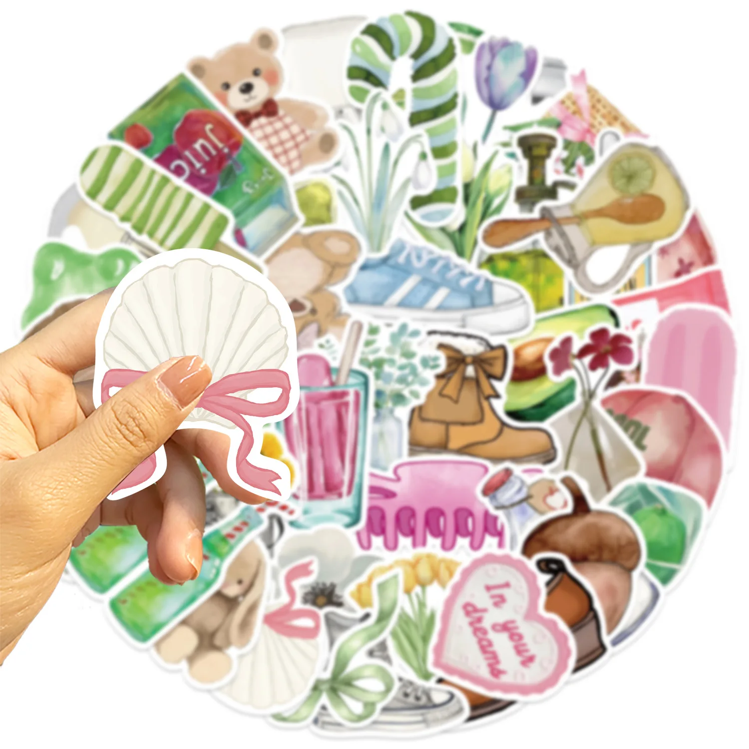 50pcs INS Girl Art Aesthetics Cartoon Graffiti Stickers Phone Guitar Laptop Notebook Suitcase Cup Waterproof Sticker Kids Toy