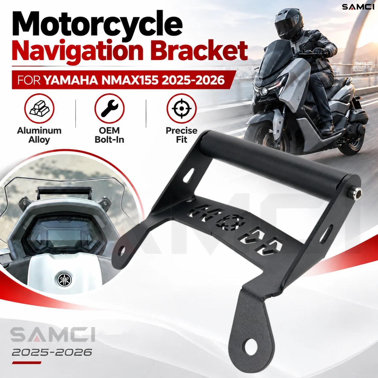 Motorcycle Navigation Bracket GPS Phone Mount Extend Bracket Stable Support For YAMAHA NMAX155 NMAX V3 2025-2026 Accessories