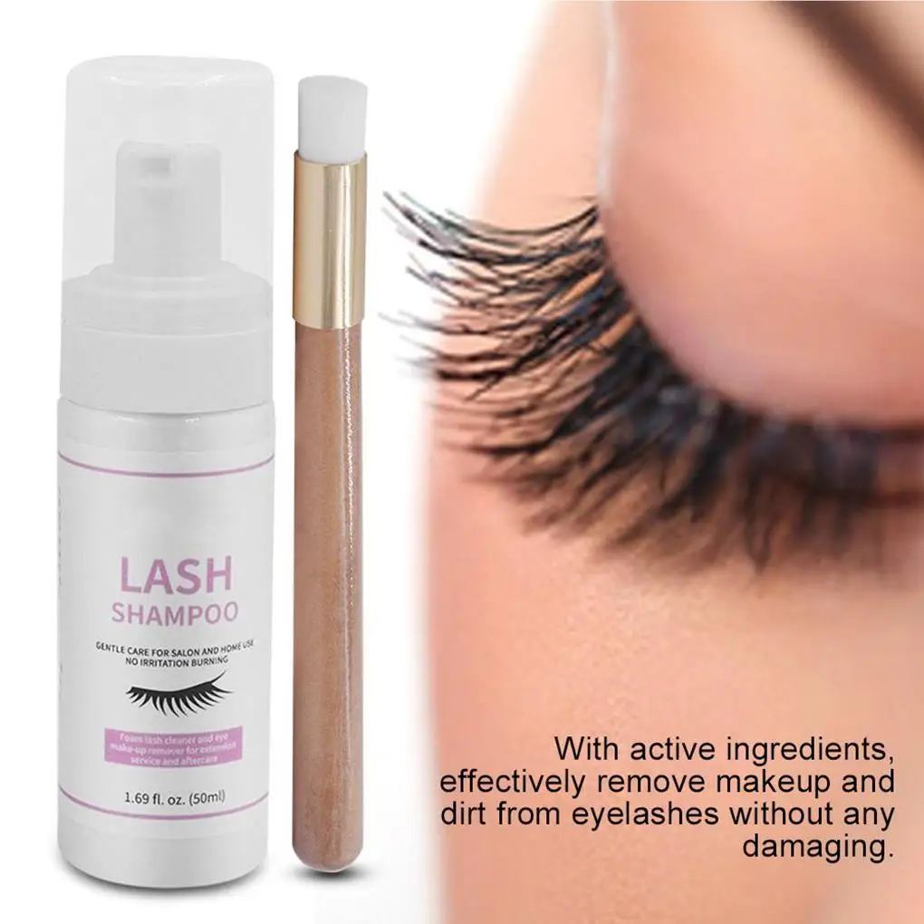 50ML Professional Eyelash Makeup Foaming Cleanser Mild Eyelash Extension Cleaning Foam