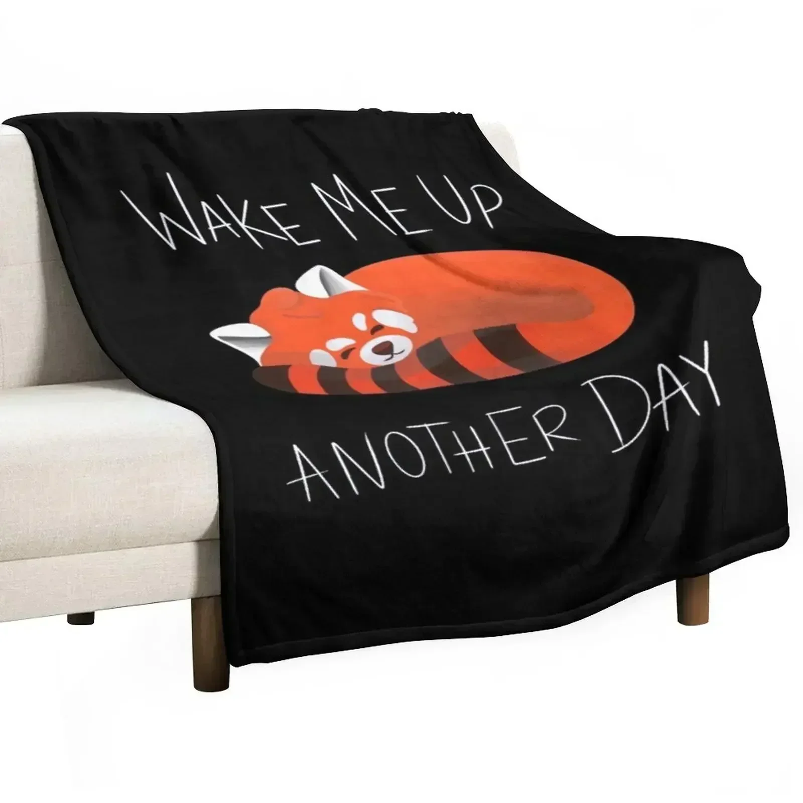 

wake me up another day red panda Throw Blanket Stain Resistant Cozy Warm Blanket