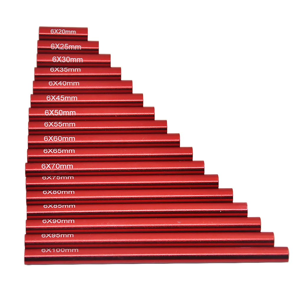 AXSPEED-varilla de enlace de aleación de aluminio, 2 piezas, conexión roja de 20-105mm para 1/10 RC Crawler Axial SCX10 F350 D90 D10 TRX4 TRX6, piezas de actualización