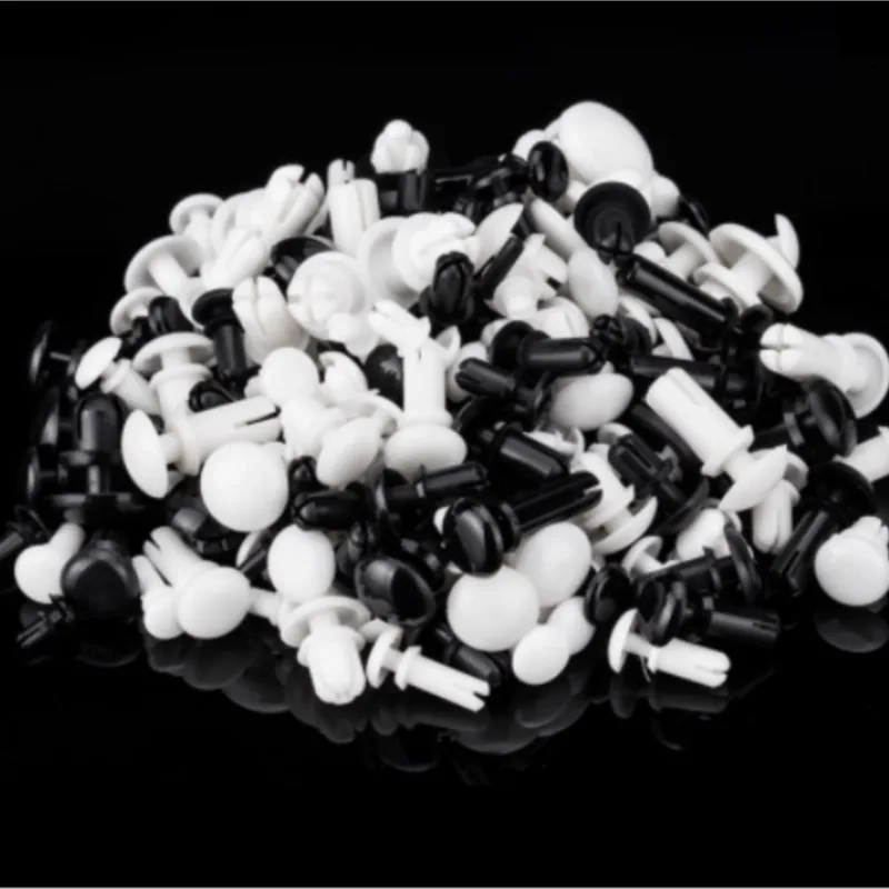 100 Pcs 2.1/2.7/3.1mm Bottom Dia Nylon Removable Push Head Fasteners Rivets Black R2024-R3100