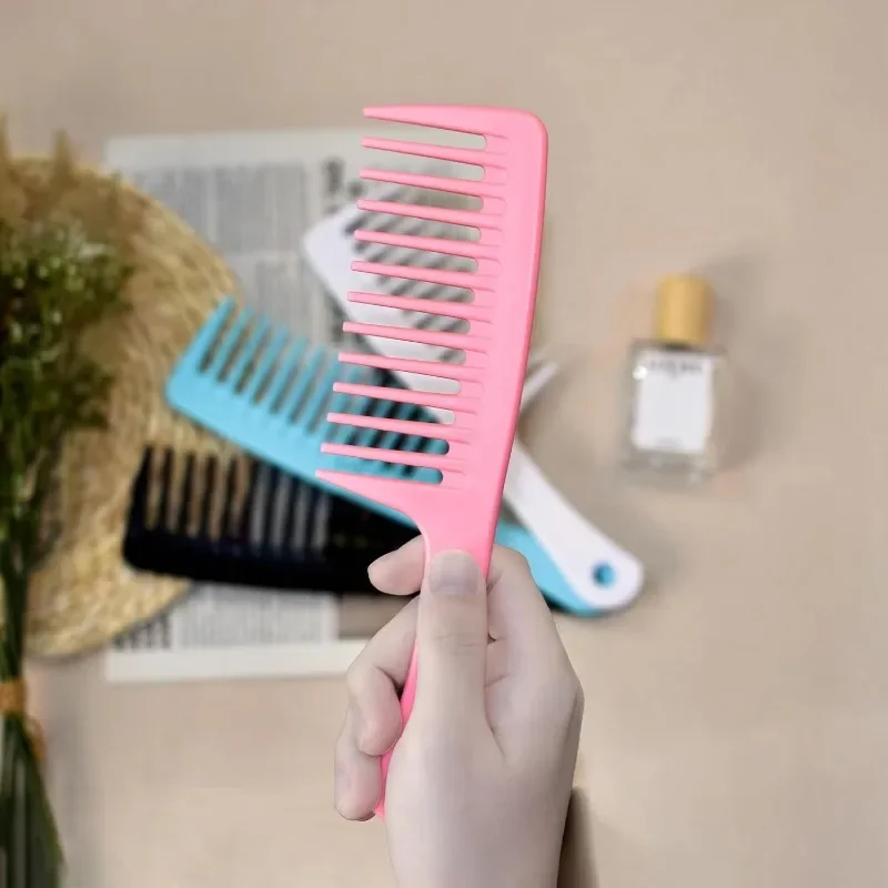 1/3/5 Pcs New Large Toothed Comb Rolled Hair Comb Thickened Plastic Comb Not Easy To Break Plastic Comb Frosted Texture Comb
