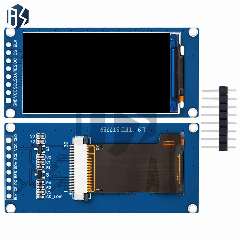 وحدة عرض ملونة IPS TFT جديدة مقاس 1.9 بوصة: زاوية رؤية كاملة، 170 × 320 عالية الوضوح - واجهة تسلسلية SPI
