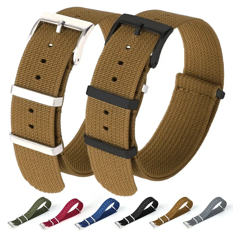 ナイロンミリタリーキャンバス時計ストラップ,ユニバーサルリストバンド交換ベルト,セイコー用スポーツアクセサリー,柔らかく快適,20mm, 22mm