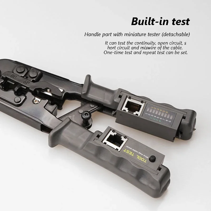 1Pc 2 in 1 RJ45 Network Cable Crimping Tool 8P6P4P Three-purpose Tester Ratchet Tool Through Hole Network Cable Pliers Hand Tool
