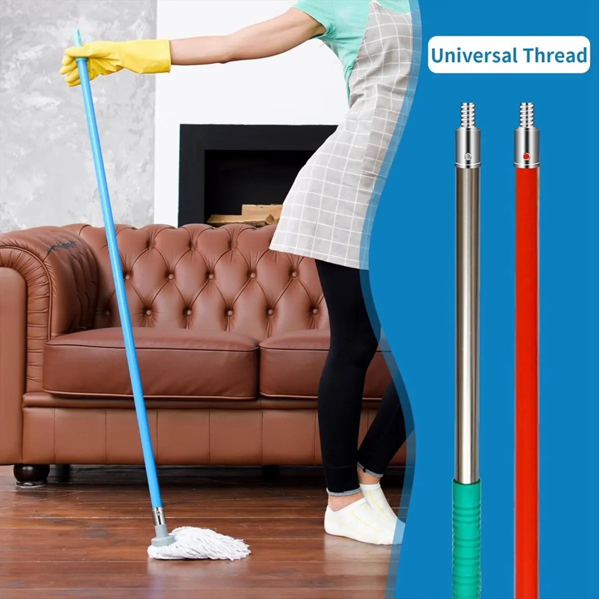 HOME USE-A Universal Threaded Tip Replacement,Ultra Threaded Tip Repair Kit for 0.8in/1in Wood or Metal Poles for Mop,Broom 4 Se