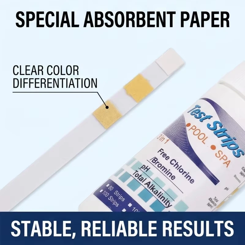 50/100pcs 3 in 1 Chlorine PH Test Strips Water Test Residual Chlorine PH Value Alkalinity Hardness SPA Swimming Pool Tester Tool