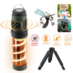 USB recarregável Mosquito Repeller Lamp, Camping Light, Triângulo Bracket, Telescoping Tripod, luz ao ar livre para exterior, 3 em 1