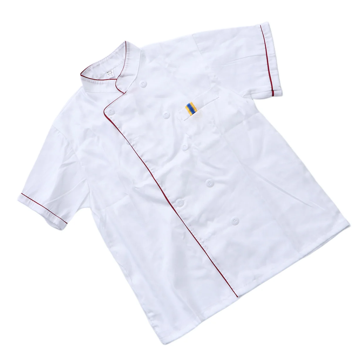 Short Sleeve Chef Jacket Casual Loose Clothing Catering Jackets Shirt M Coat White Miss