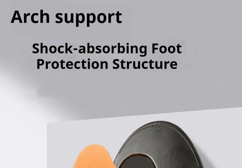 Schwarze orthopädische Einlegesohlen mit Fußgewölbestütze, stoßdämpfende Sporteinlagen, atmungsaktive, geruchsneutrale Schuhpolster, 2 Stück/4 Stück. – Detail 6