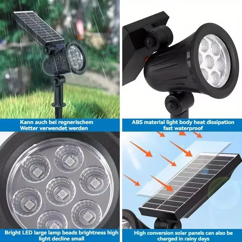 Solar LED spotlight solar light 9LED light adjustable solar spotlight super bright landscape courtyard observation lawn light