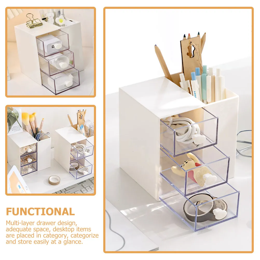 Desk Drawer Organizer Multi Layer PP Plastic Storage Box for Stationery Office Bedroom Bathroom Vanity