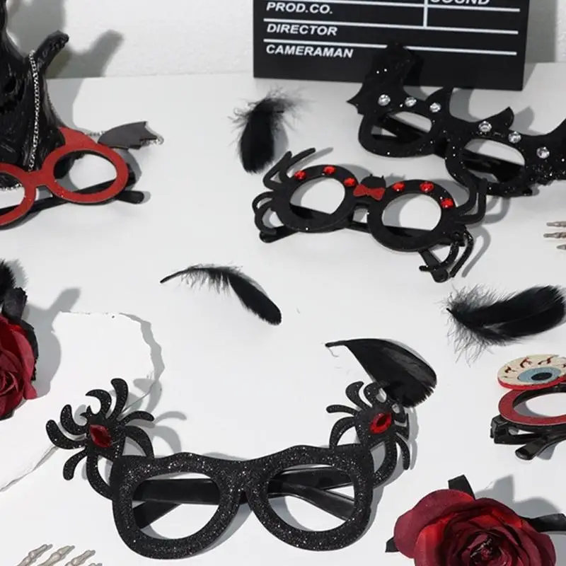 8Pcs Funny Plastic Glasses Frame Halloween Costume Accessories for Adult Kid Y4QC view 4