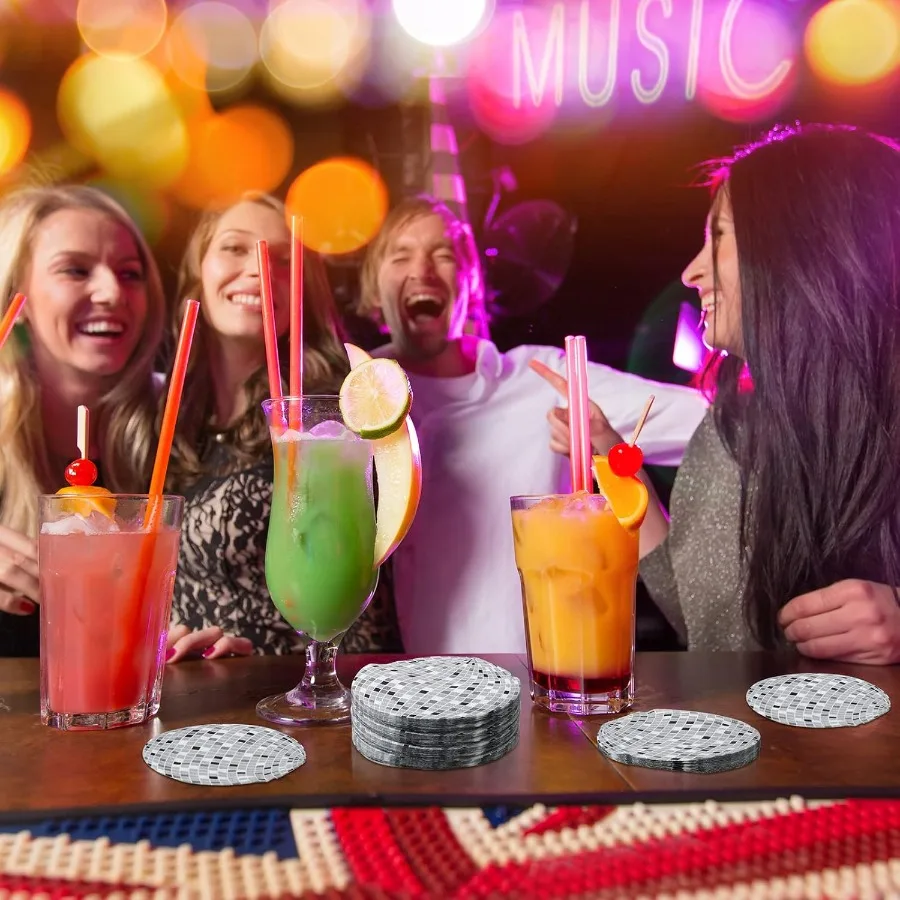 100 قطعة كرة ديسكو pkins المتاح كوكتيل حفلة المشروبات pkin ل 70s 80s 90s عيد ميلاد العازبة حفل زفاف الديكور