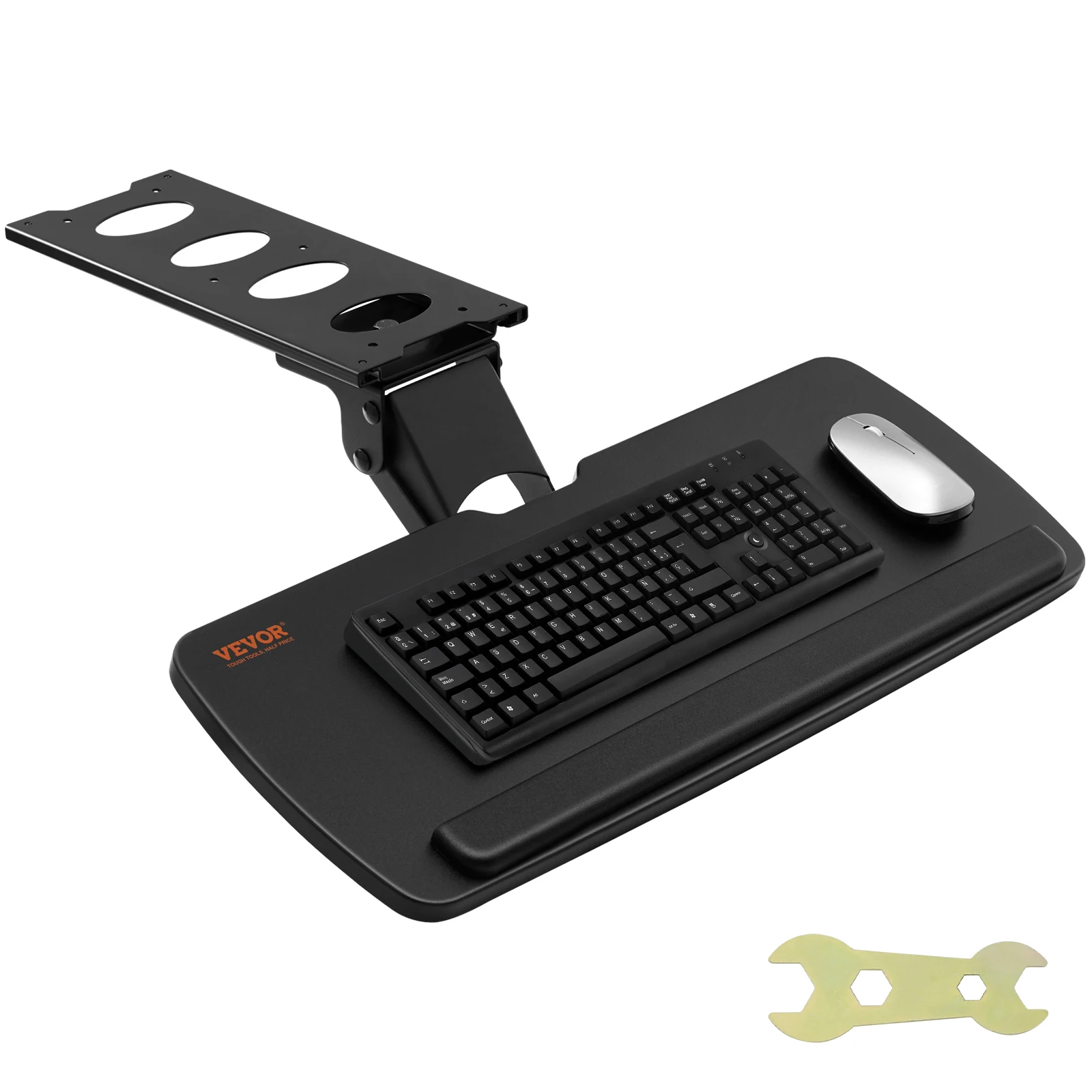 

SucceBuy Keyboard Tray under Desk Adjustable Height & Angle Keyboard Tray Slide out & Holder for Typing in Home and Office Work