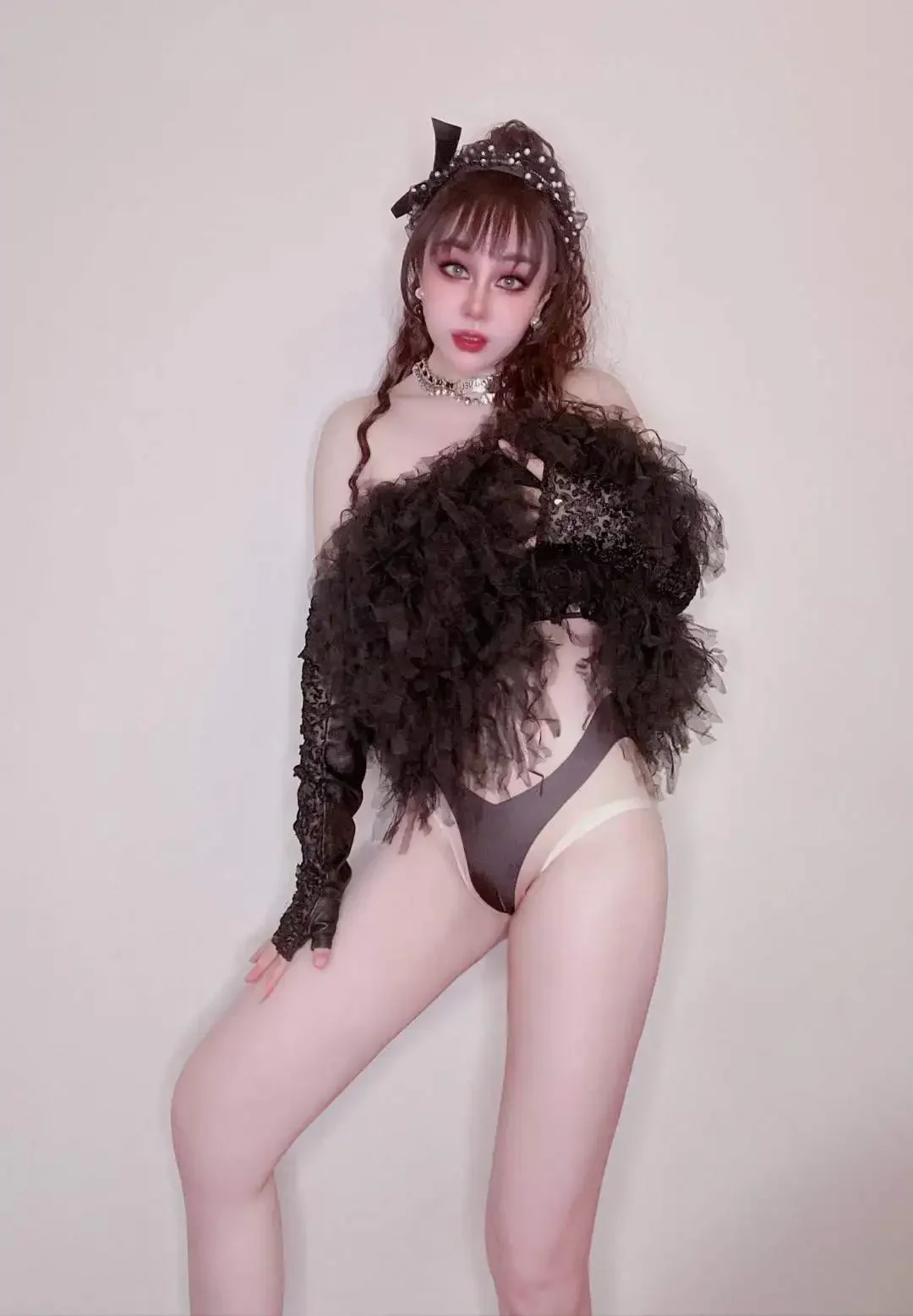 

DJ DS GoGo Stage Women Bodysuits Singer Dancer Costume Birthday Charming Pageant Bachelorette Bodycon Leotard