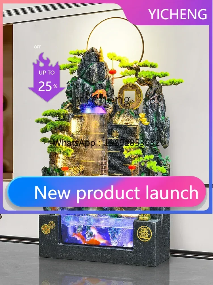 

LYY большой рокарий аквариум проточная вода фонтан орнамент счастливая гостиная крытый ландшафтный дизайн вид вход