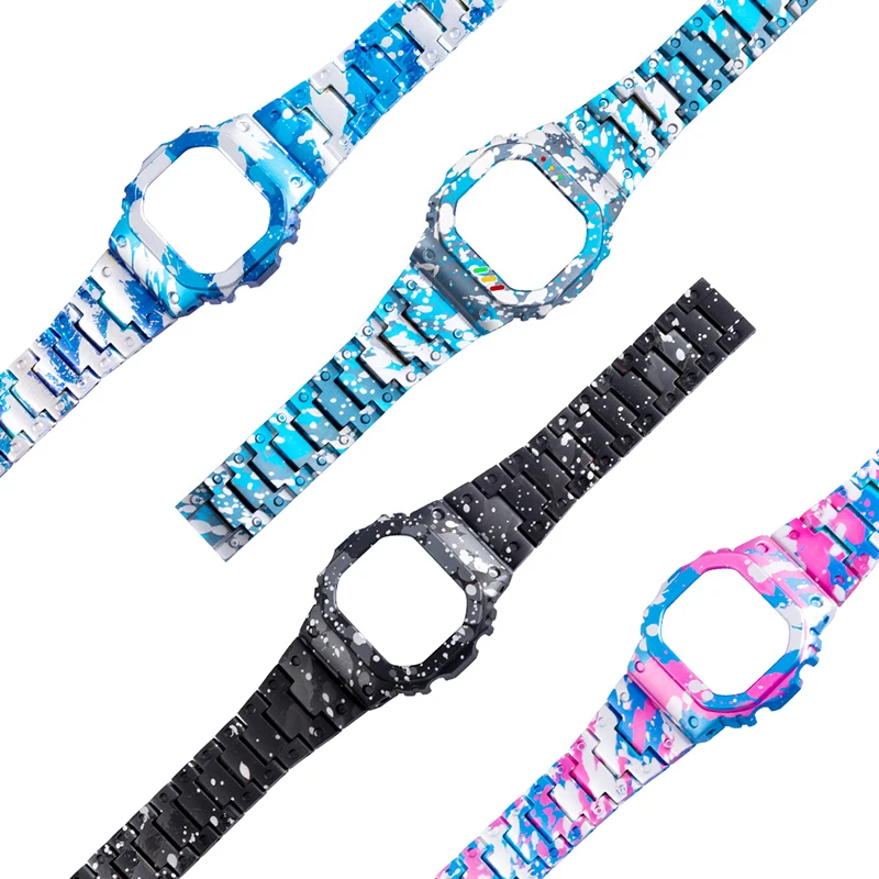 سبائك التيتانيوم معدن حزام (استيك) ساعة حزام الحال بالنسبة ل كاسيو DW5600 GW-B5600 GB5600 GWX5600 G-Shock مربع ترقية استبدال