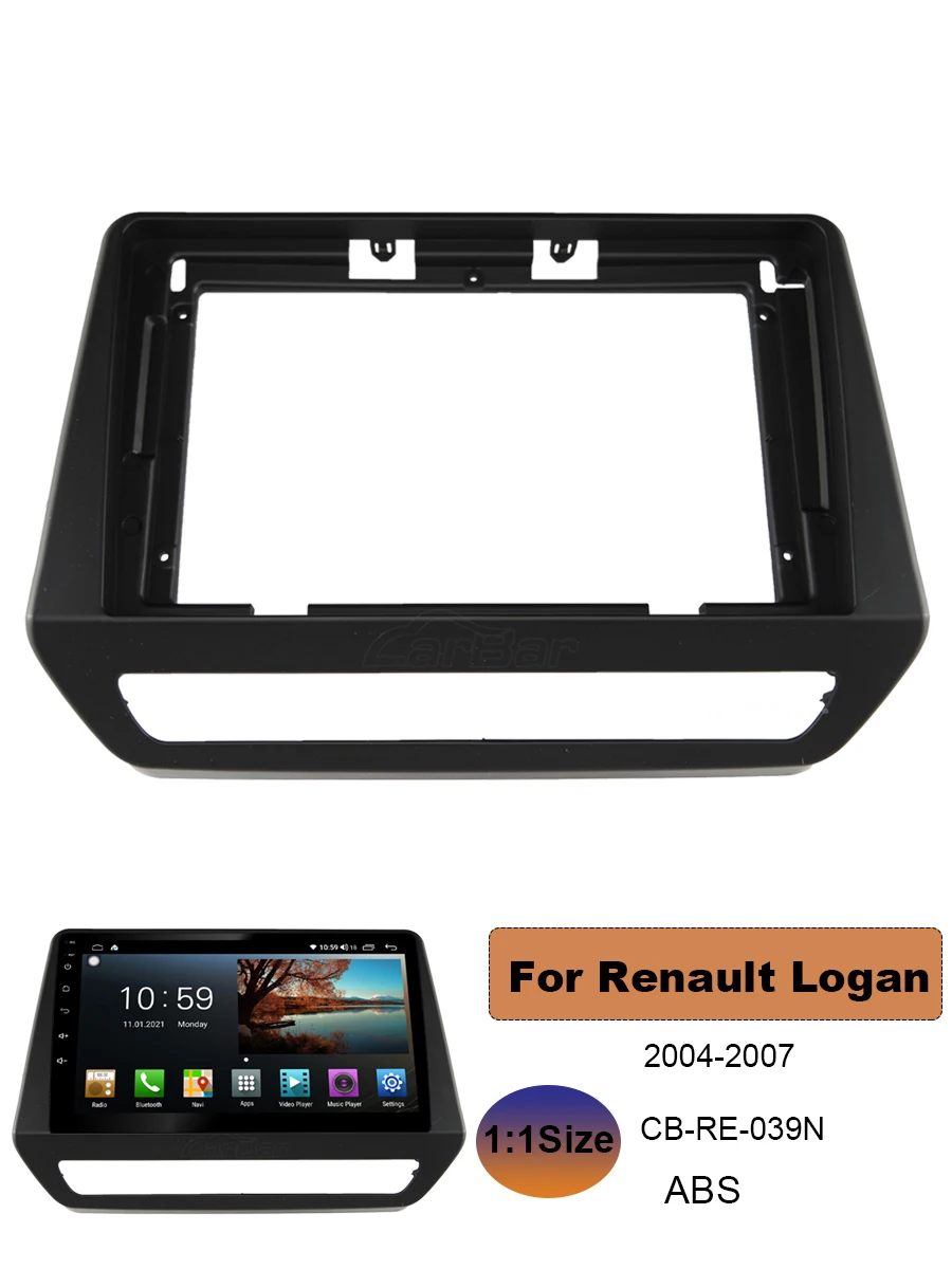 9inch Car Fascia Radio Panel for Renault Triber 2019-2022 Dash Kit Install Facia Console Bezel Adapter Cover Trim Plate