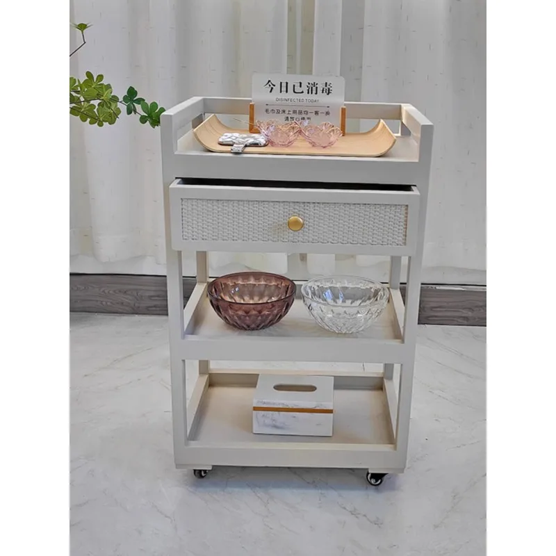 High-end beauty trolley, beauty salon special beauty cart, mobile drawer rack, embroidery SPA manicure trolley